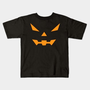 Vampire Halloween Pumpkin Face on Black Background Kids T-Shirt